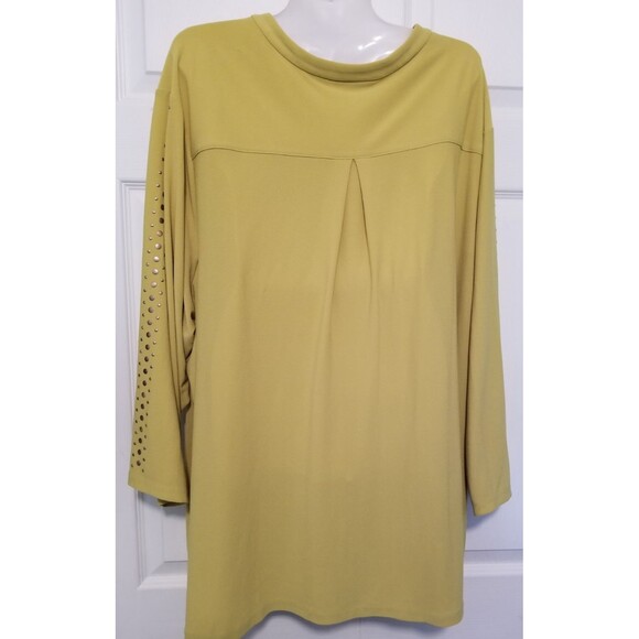 Susan Graver Women's Tunic Top Size 3X Studded Embellished Pockets & Sleeves - Picture 3 of 5